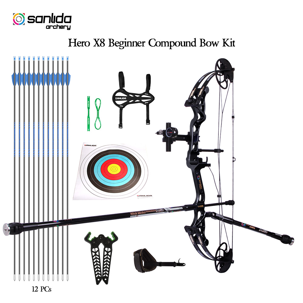 Спортивный подростковый блочный лук Sanlida Hero X8 Beginner PRO KIT